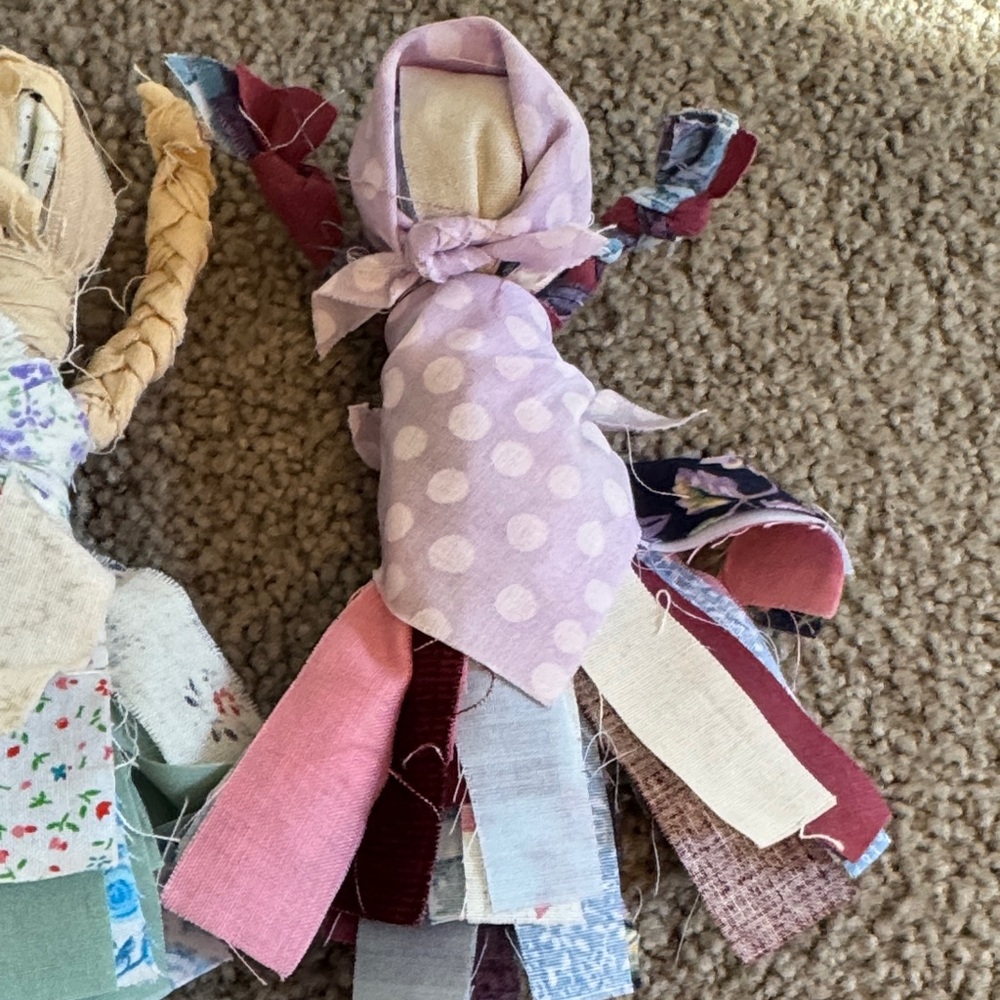 Handcrafted Patchwork Rag Dolls Set - Picture 8 of 9